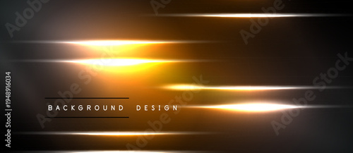 Abstract design features bright golden lines over dark background. Modern aesthetic, dynamic composition, sleek presentation.