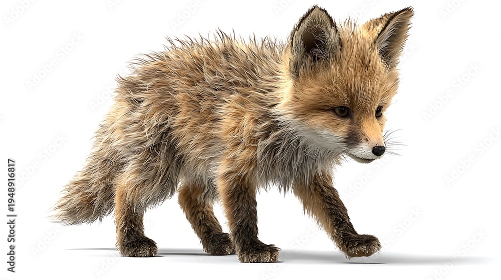Obraz premium fox vulpes on white background