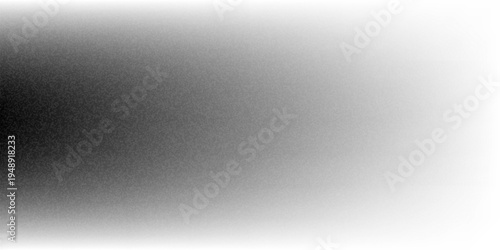 Abstract black and white grainy vignette background with soft gradient transition and stippled texture effect for cinematic overlay, dark frame border, and moody design.