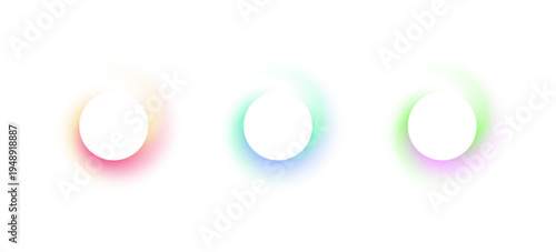 Gradient circles background, color gradation with halftone effect. Vibrant design colorful swirls. Gradient blur circle pattern with grain dots design. Rainbow rgb color spectrum. Vector illustration