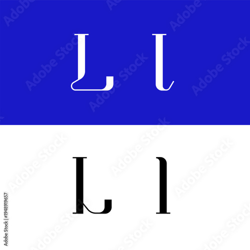 Art nouveau letter L for logo, including set of uppercase and low case fashion letters, vector illustration 10EPS