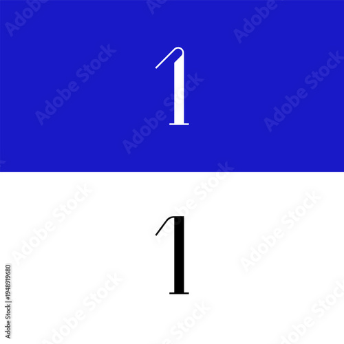 Art nouveau number 1 for logo, including set of different numerals one perfect for your logotypes, vector illustration 10EPS