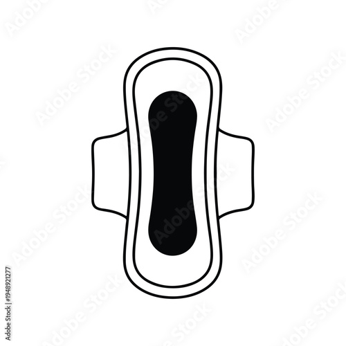 period pad silhouette icon vector flat design.