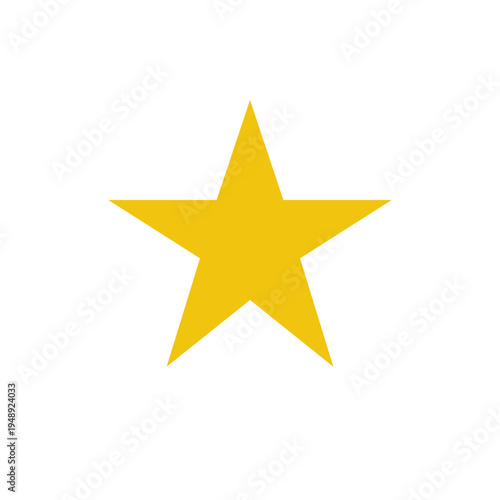 A shiny 3d golden star icon isolated on white background serves as a five point symbol of success, quality rating, and best award decoration in this vector illustration design