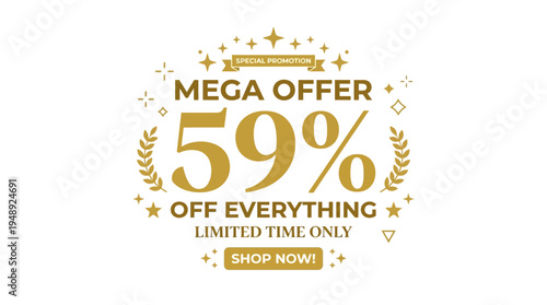 Mega Offer 59% Off Everything Promotional Banner