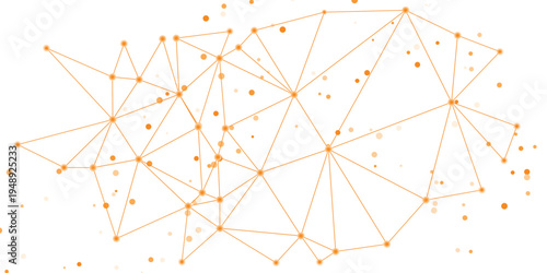 Vector Orange network connections on transparent background vector graphic