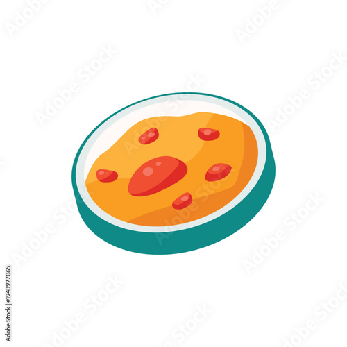 Petri Dish with Bacteria Microbiology Experiment Flat Illustration