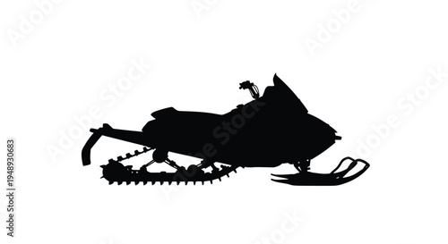 Black snowmobile graphic against a white background a striking silhouette