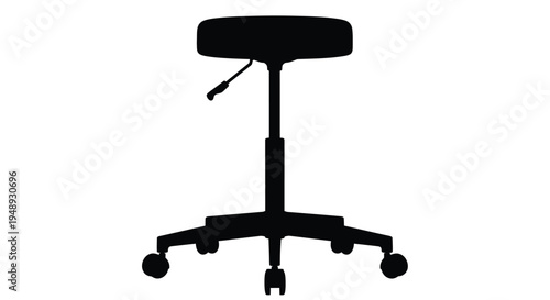 A black office chair with a pneumatic lift depicted as a silhouette