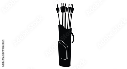 Black quiver filled with arrows a striking visual silhouette