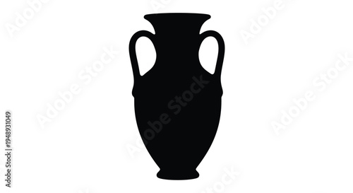 Classic amphora vase depicted in a striking black silhouette