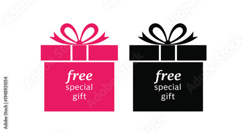 Two gift boxes with free text a striking visual silhouette