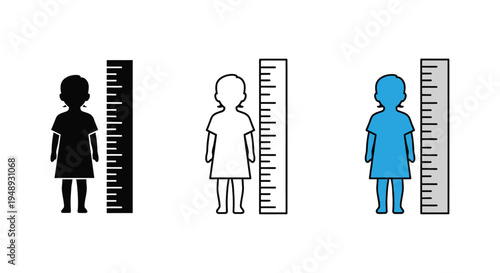 Measuring growth with a height chart illustrated with a child silhouette