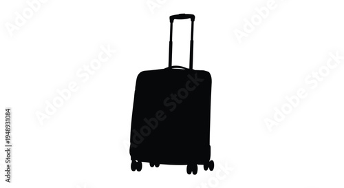 Black suitcase with handle and wheels a striking silhouette