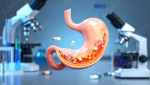 Wallpaper Mural Inflamed Stomach in Lab Torontodigital.ca