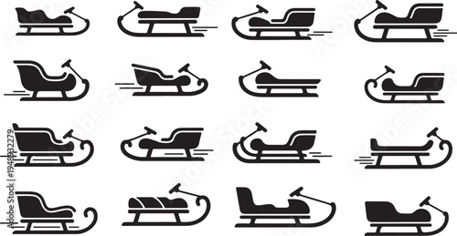Various Sleds and Toboggans in Different Designs and Styles
