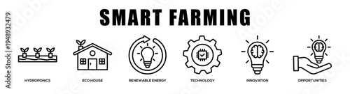 Smart Farming web banner icon illustration concept