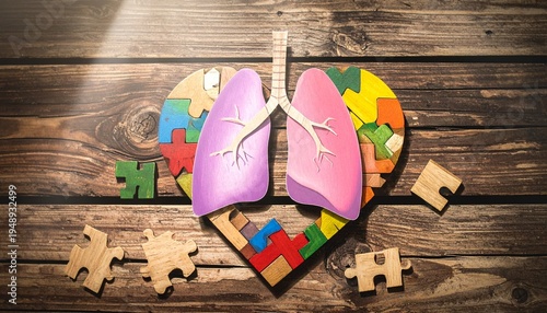 Wallpaper Mural Heart Puzzle with Lungs Torontodigital.ca