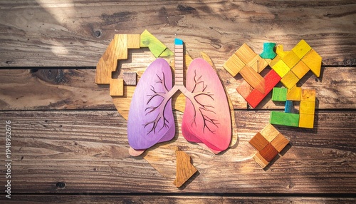 Wallpaper Mural Heart Puzzle with Lungs Torontodigital.ca