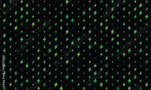 Glowing green sparks on a with vibrant luminous particles