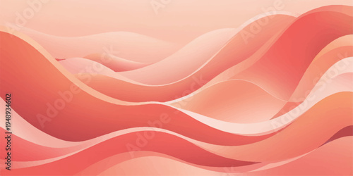 An abstract red background featuring flowing pink silk waves and smooth satin textures creates a soft rose cloth design with elegant curves and a light swirl pattern for a decorative backdrop