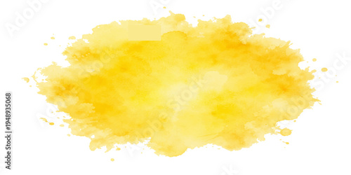 Vintage yellow and orange abstract watercolor background vector illustration with artistic paint splashes and grunge paper texture pattern resembling a colorful nature sky with ink clouds