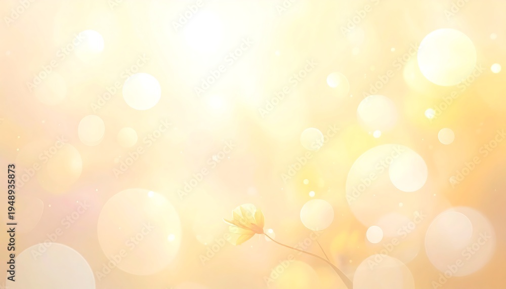 Naklejka premium A serene background with a small flower and bokeh lights