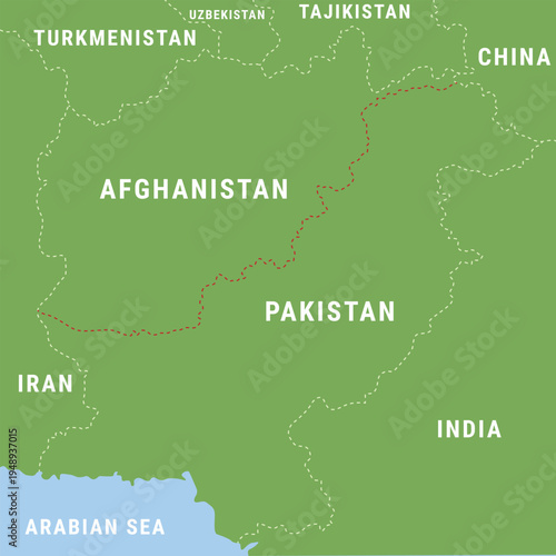 Background map of the administrative regions of Afghanistan and Pakistan
