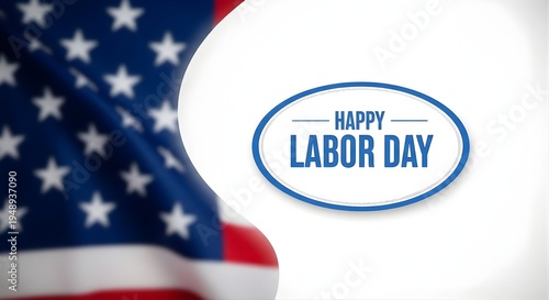 Happy labor day celebration with american flag background