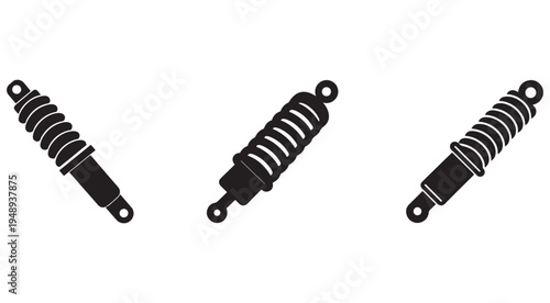 Shock absorbers coil springs suspension system components  automotive parts icons
