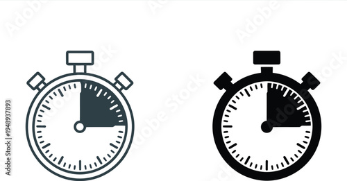 Stopwatch Icon Set – Timer Symbols for Mobile and Web