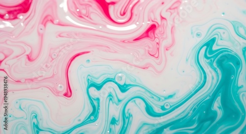 abstract watercolor swirl background with soft pastel pink and teal gradient