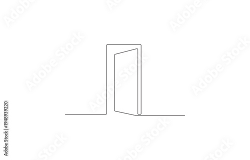 Minimalist one-line drawing of an envelope with an @ symbol inside.