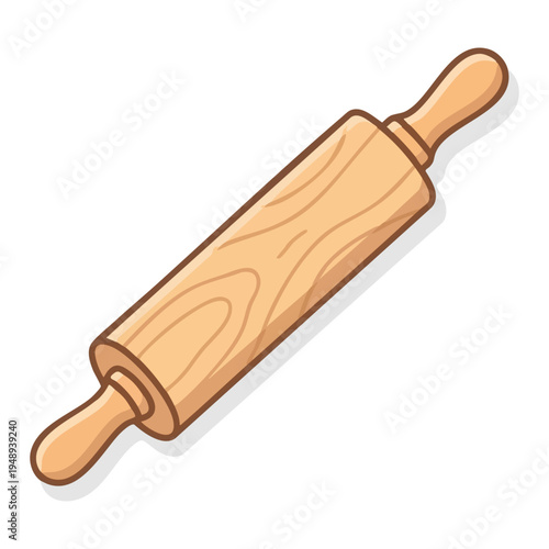 Wooden Rolling Pin Illustration

