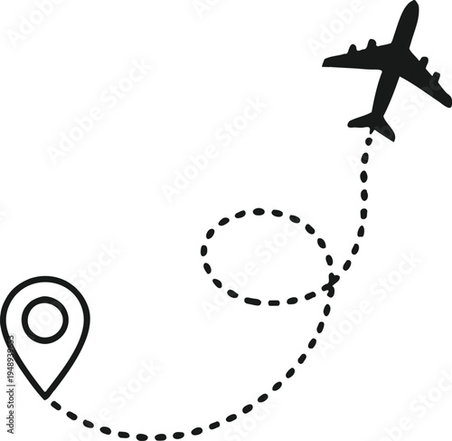 Airplane flying to a destination