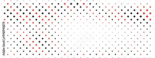 White background with black red star pattern scattered diagonally. Cute Y2K diamond grid featuring sparkle geometric shapes in gradient transition. Vector abstract minimal design.
