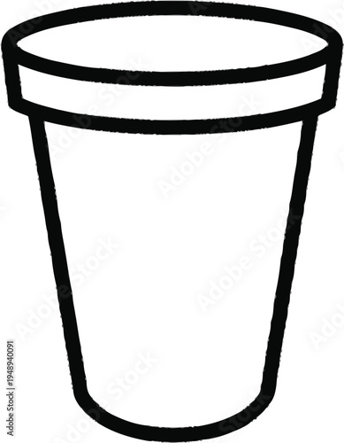 Styrofoam cup icon for hot beverage and insulation container outline symbol for takeaway food service isolated on eps