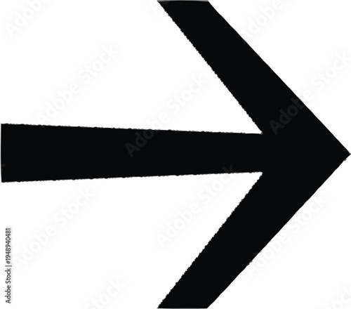 Bold black right arrow icon indicating direction movement and progression