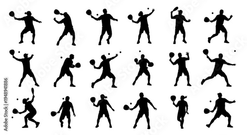 vector silhouettes of shot put