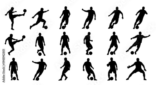 vector silhouettes of people for football