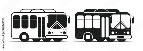 Two vector of city trolleys facing each other