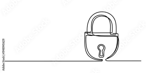 line drawing of a padlock on a white background