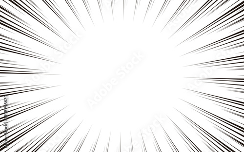 イラスト素材:：放射状黒線　マンガ風　効果線