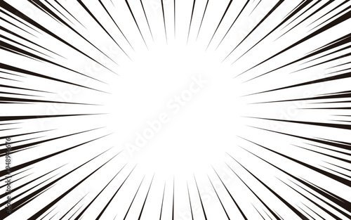 イラスト素材:：放射状黒線　マンガ風　効果線