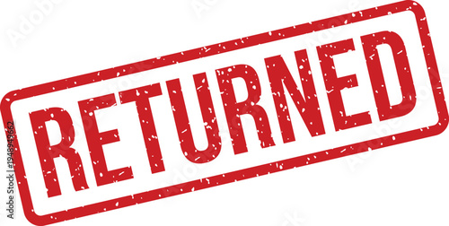 A red rubber stamp with a rectangular frame displays the word RETURNED in a distressed texture
