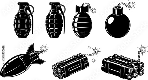 Cartoon Danger and Explosion Effect Icon Set - Boom Blast Game UI Icons Vector