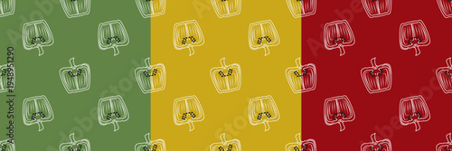 bell pepper seamless pattern. paprika seamless pattern. outlined style bell pepper illustration on a various background. bell pepper icon illustration