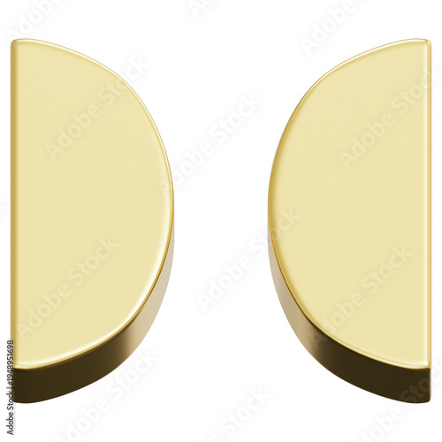 Fotografie 3D Gold Opposing Half Circle Split