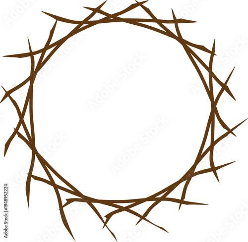 나무 줄기 가시 원형 프레임