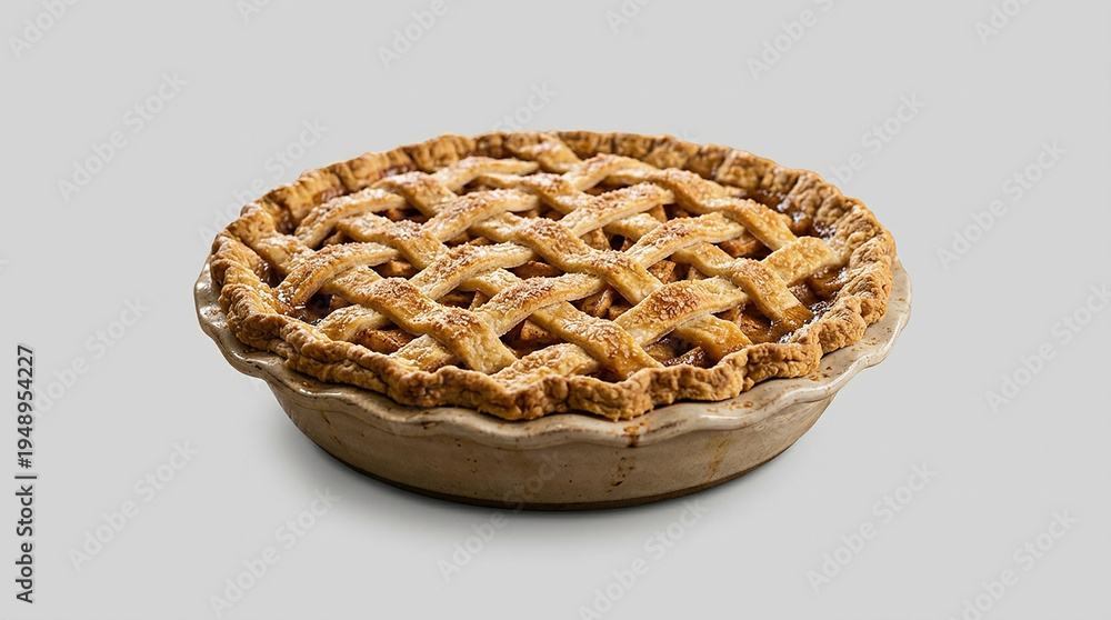 Obraz premium homemade apple pie on white background
